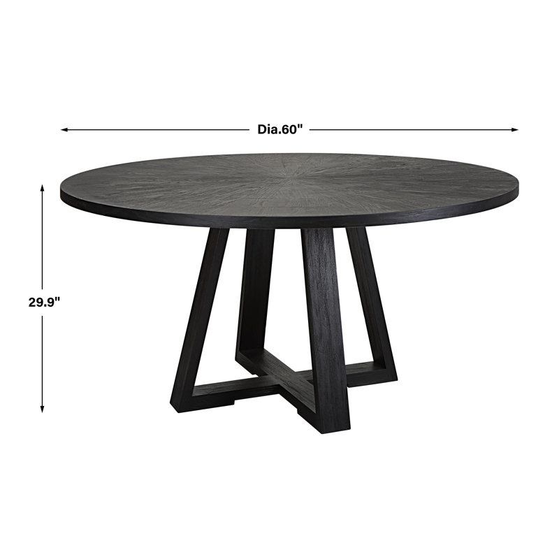 Evalee 60'' Round Black Oak Dining Table