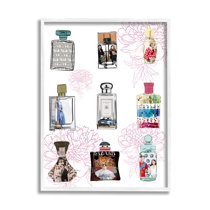 Versace Perfume Bottle - Framed Wall Art - White Splash