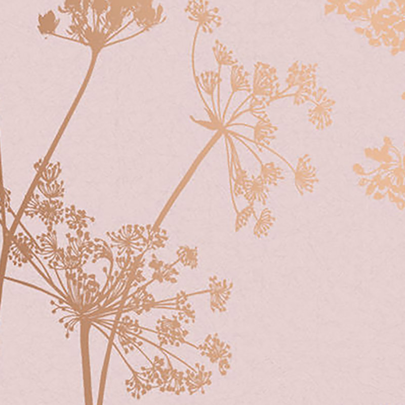 Anthriscus Floral Metallic Wallpaper Roll, Blush
