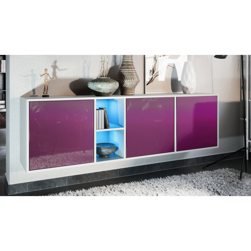 Argaki 182cm Sideboard, With LED, Blackberry