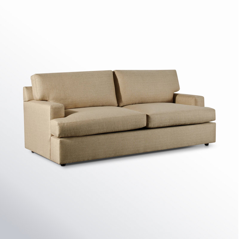 Cleo 84" Upholstered Custom Sleeper Sofa, Turbo Wheat Basketweave