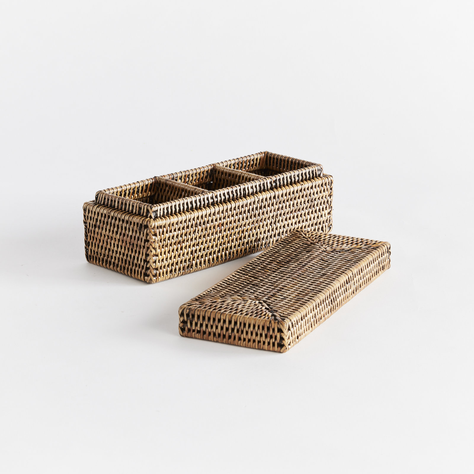 Gardena Handmade Wicker Decorative Box, Brown