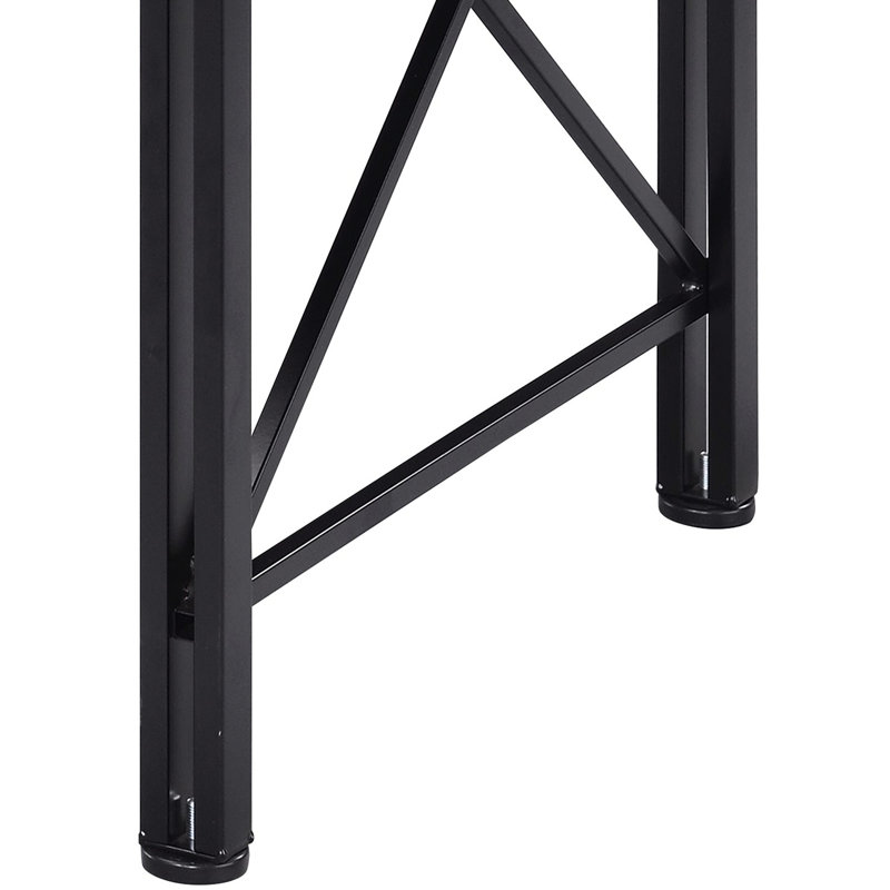 Bureau d'ordinateur noir avec rangement polyvalent - plateau à clavier et tiroirs rectangulaires