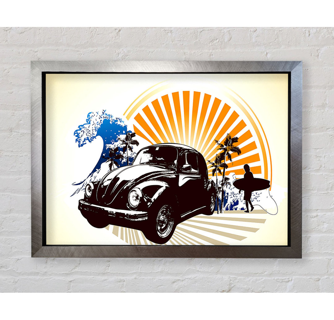 Vintage Volkswagen Beetle - Einzelner Bilderrahmen Kunstdrucke