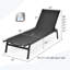 Chaise longue de patio Heroux Patiojoy avec dossier réglable à 6 positions et tissu respirant noir-1905887936