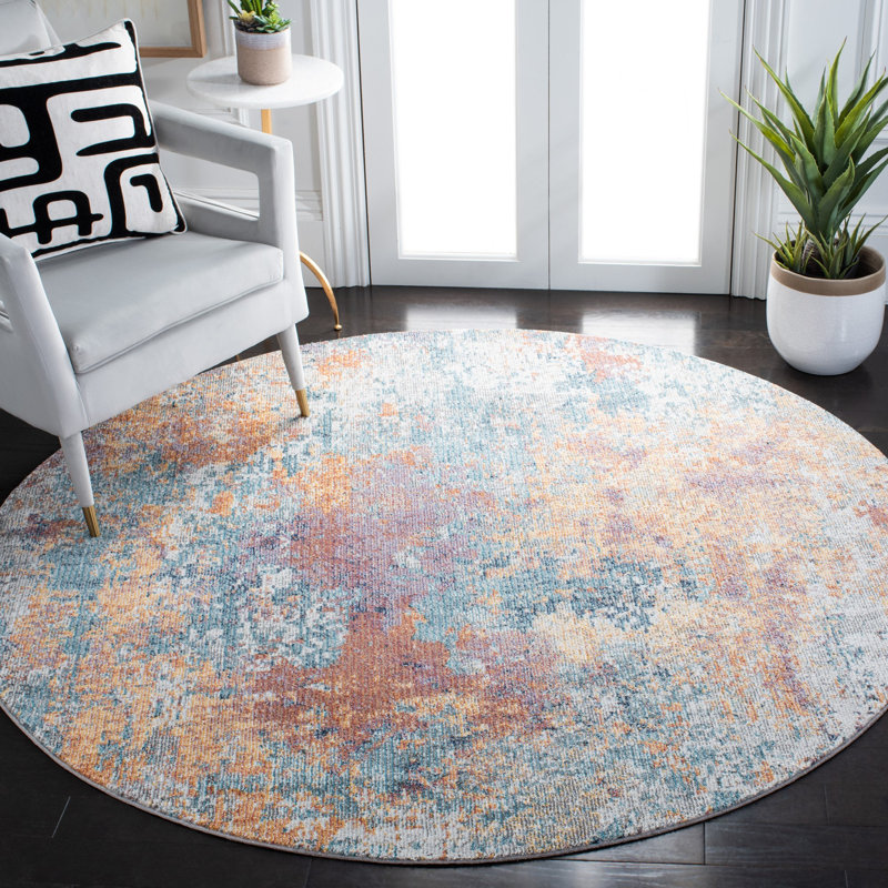 Crystal Performance Abstract Rug, Round 6'3"