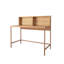 Bimossa Olivia Desk, 110cm Wide Desk, Stylish Home Office Writing Desk with Raised Block Shelf and Note Board, Metal Legs, Perfect for Students and Professionals-119014342