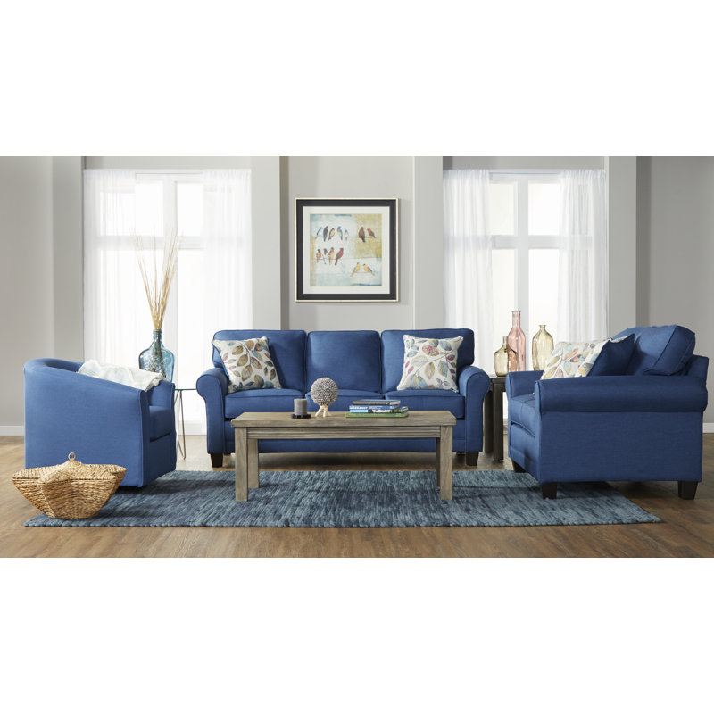 83'' Upholstered Sleeper Sofa, Jitterbug Denim Polyster