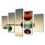 Ensemble d'art mural 5 pièces Minimal Zen Turquoise Red Balance - Spiritual Stone-782602886
