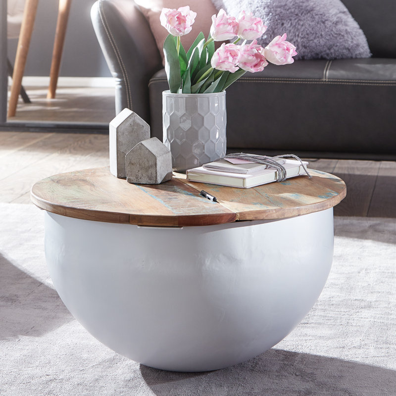Providence Solid Coffee Table with Storage, White