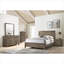 Mobilier de chambre à coucher contemporain très grand avec panneau en bois massif et finition gris classique