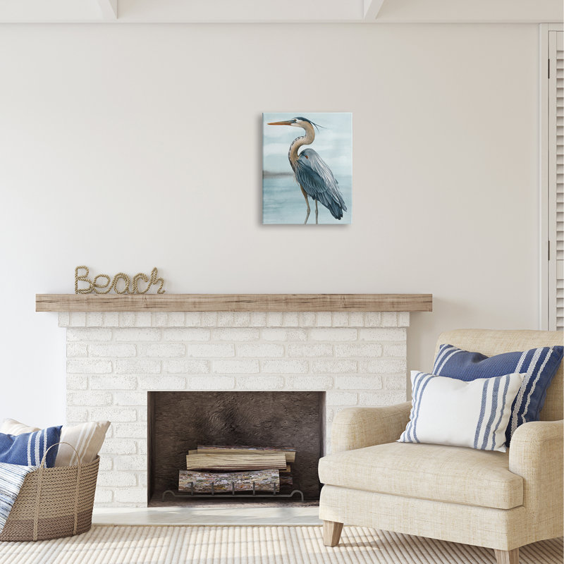 «Stupell Industries Heron Bird on Beach», art mural sur toile par Grace Popp, H 20 po x l 16 po x P 1,5 po, Toile tendue