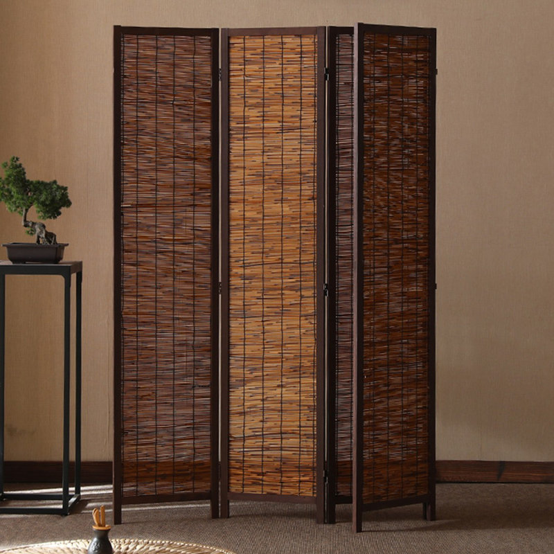 Paravent 4 panneaux en bois massif, H 70,87 po x l 62,99 po x P 1,97 po