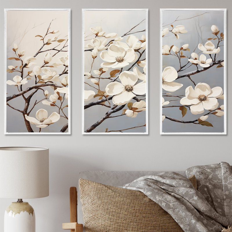 Cornouiller blanc Blossom Harmony IV - Ensemble de décorations murales cornouiller, H 28 po x l 36 po x P 1 po
