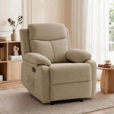 KORSER Recliner Chair, Rocker Recliners For Living Room, Small Recliner For Small Spaces, Manual Recliners With Side Pockects