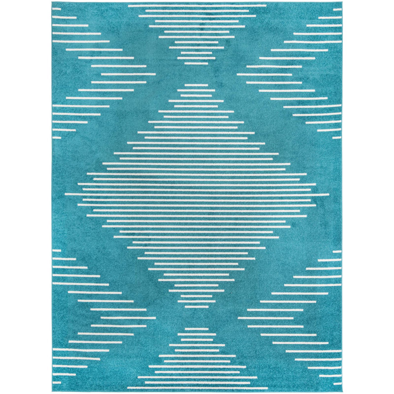 Geometric Indoor Rug, Rectangle 9'10" x 13'