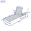 Chaise longue d'extérieur ajustable avec accoudoirs dépliables-1015314475