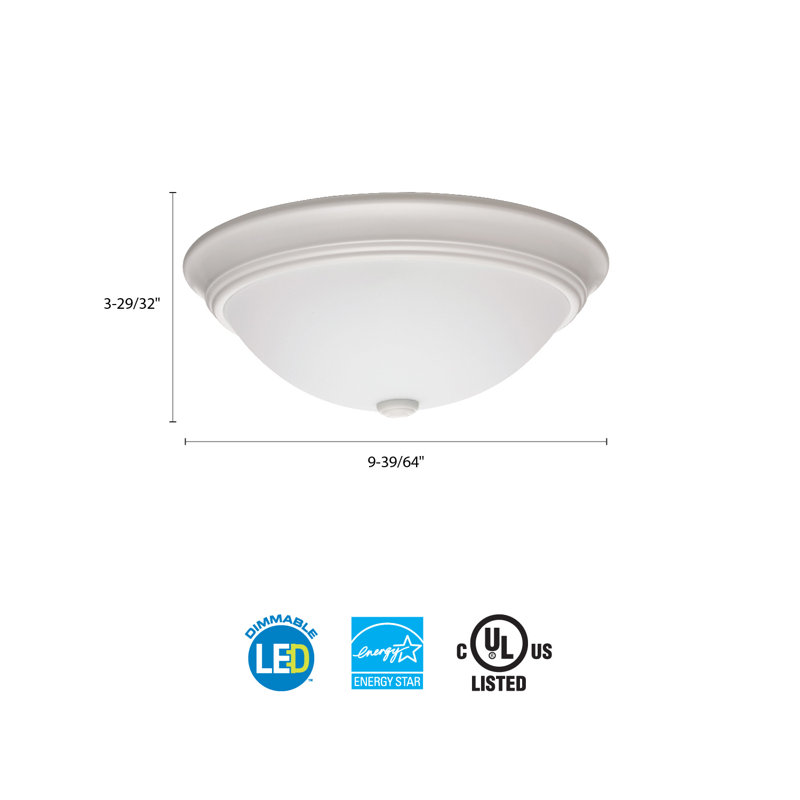 Essentials Glass LED Flush Mount, Bronze, 4.5" H x 10" W x 10" D, 4000K