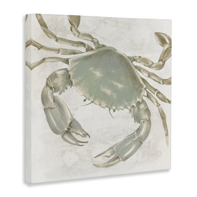 Pale Toned Sea Crab Canvas Wall Art, design by Eli Jones