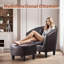 Fauteuil demi-tonneau en cuir avec repose-pieds Pu