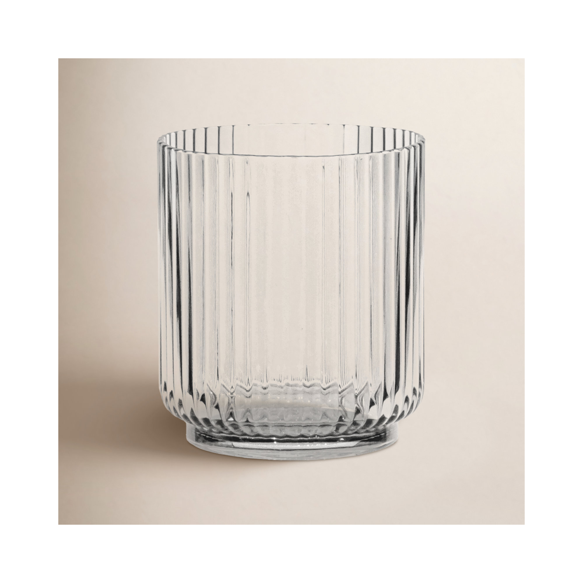 Laya Fluted Acrylic Low Tumbler Glass, Clear
