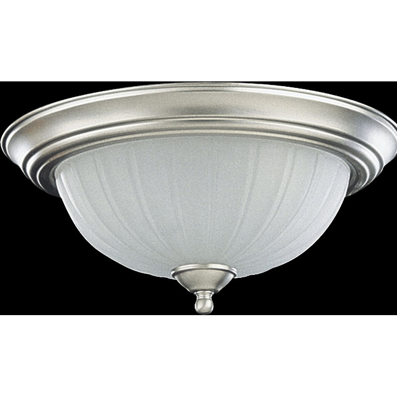 Plafonnier encastré 13,5 "2 lumières Hernandez, Nickel satiné