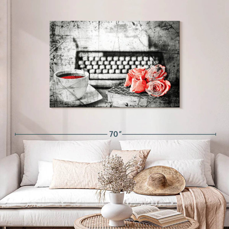 Harnek machine à écrire thé et roses Pop, H 30 po x l 45 po