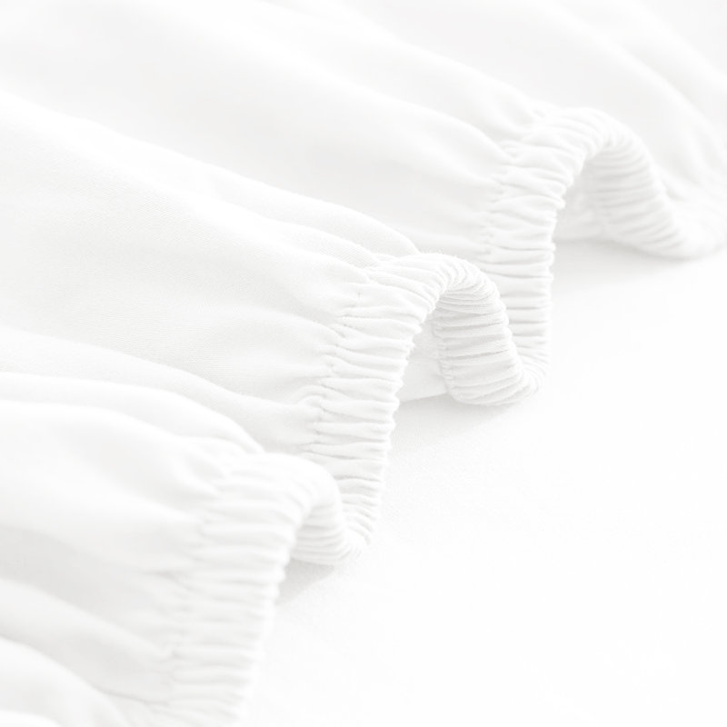 Super Soft Extra Deep Microfiber Brushed Fitted Sheet, Double (4'6), White