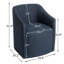  Fauteuil de salle à manger rembourré de 25 po de large avec roulettes interchangeables et pieds fixes (ensemble de 2)-1095872226