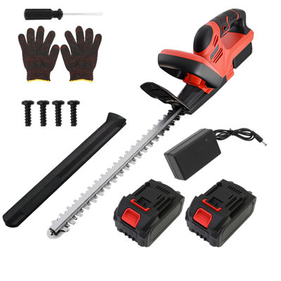 Taille-haie portatif sans fil de 56 cm (22 pouces) avec 2 batteries et chargeur, cisaille à haie 21 V
