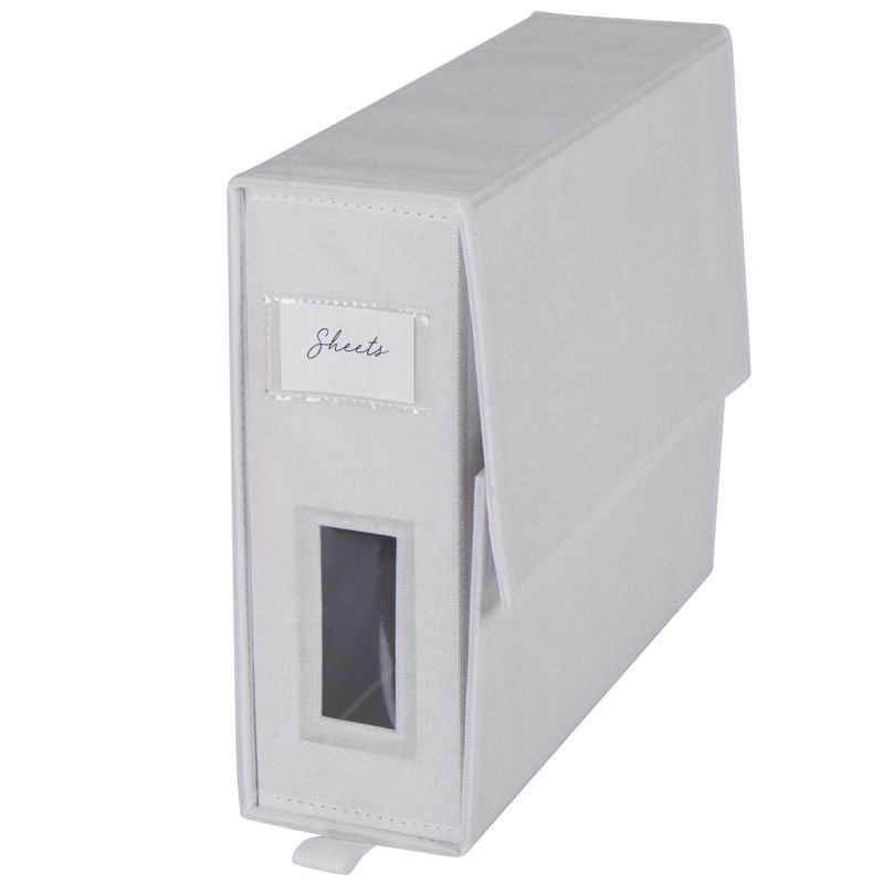 Ebern Designs Foldable Linen Closet Organizer in White