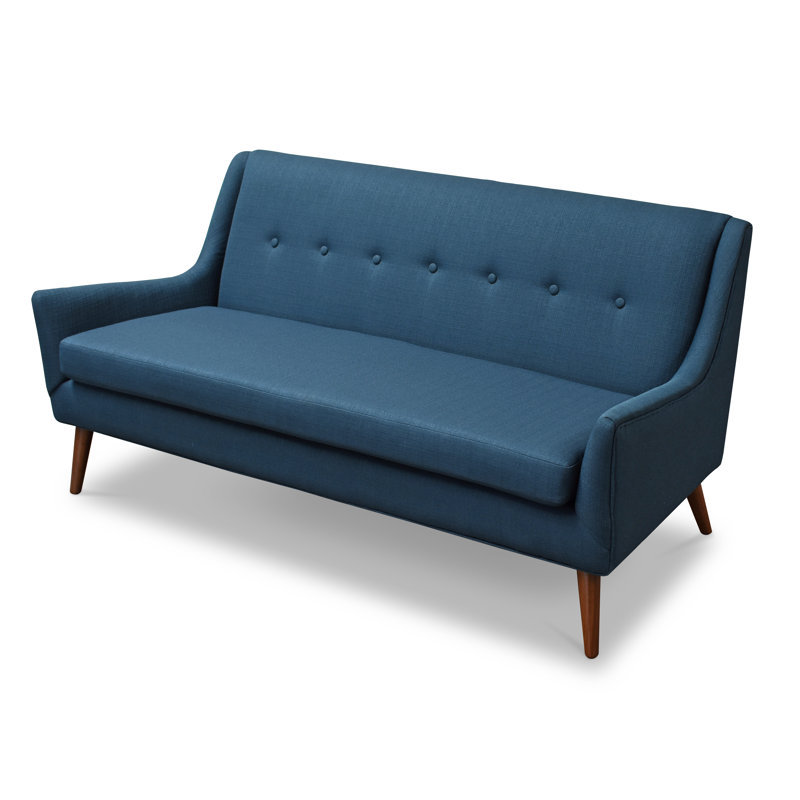 Angela Love Seat, Button Tufting, Azure