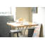 Solid Wood Top Metal Base Dining Table-41761731