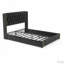 Structure de lit tapissier en velours avec 2 tiroirs de rangement et station de charge-118019879