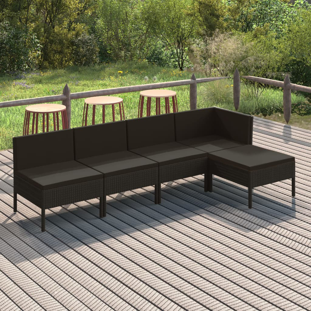 4-Sitzer Lounge-Set Jeslie aus Polyrattan mit Poster