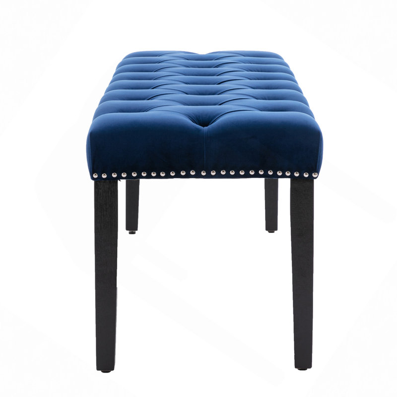 Upholstered Tufted Bench Ottoman , Velvet Dining Bench Bedroom Bench  Footrest Stool Accent Bench For Entryway Dining Room Living Room