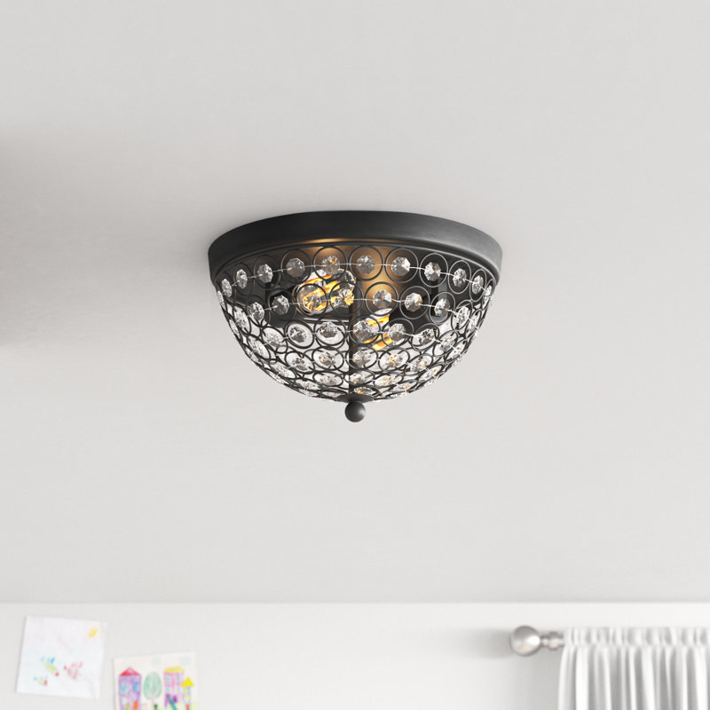 Plafonnier encastré Stoltenberg, Noir mat / transparent, 2, H 5,6 po x l 10 po x P 10 po