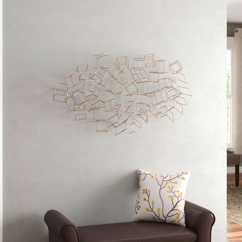 Glam Abstract Wall Decor on Metal, Copper