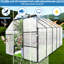 Serre robuste de 1,8 x 3 m avec système de drainage pour le jardinage extérieur en toutes saisons. Base galvanisée accessible à pied et bonne ventilation. Convient aux plantes de saison.