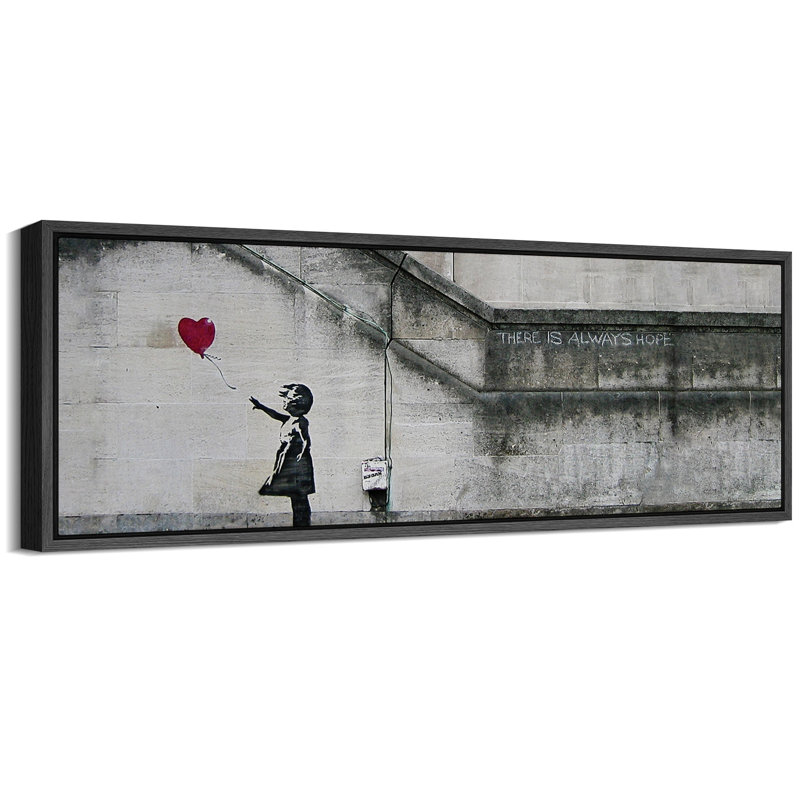 Fille, fille, ballon rouge, rue inspirante, H 20 po x l 60 po, Noir, noir, noir, noir
