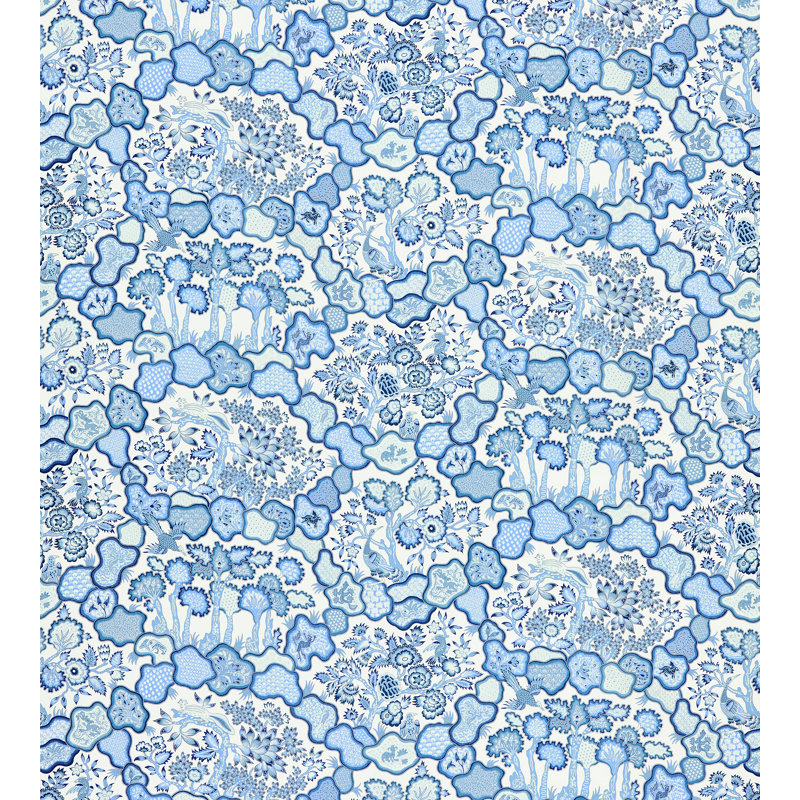 Tissu malais Ziba, Porcelaine bleue