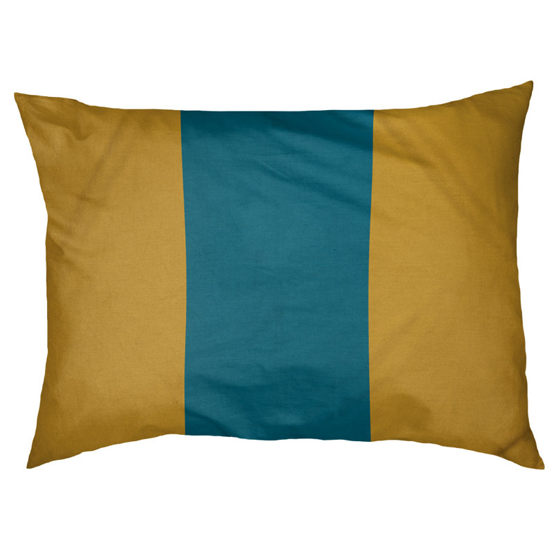 Coussin d'extérieur New York, Petit (l 28 po x P 18 po x H 6 po), Doré / turquoise