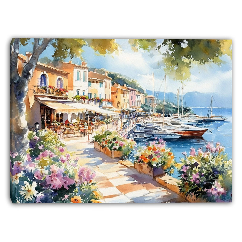 Art méditerranéen sur toile tendue Promenade