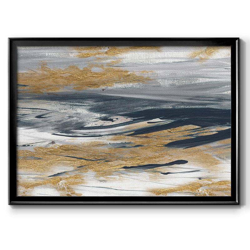 Tumultueuse marine, reproduction sur toile encadrée, H 14 po x l 20 po x P 1,5 po, Noir