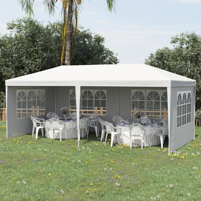 Grande tente de réception, pavillon pour abri avec 4 parois latérales amovibles, abri-jour pour les mariages