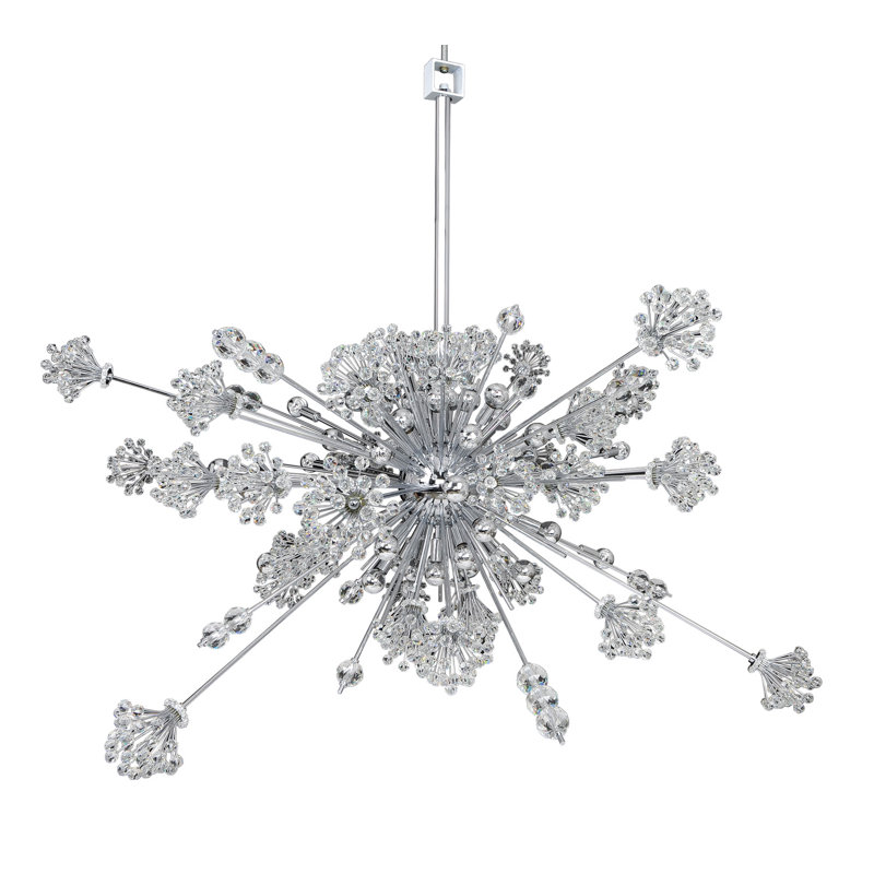 Lustre Constellation chromé / transparent de 30 L Allegri