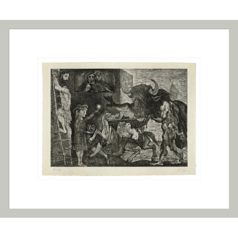 «Minotauresthy» par Pablo Picasso, impression giclée sur cadre, 13.75" H x 16.55" W