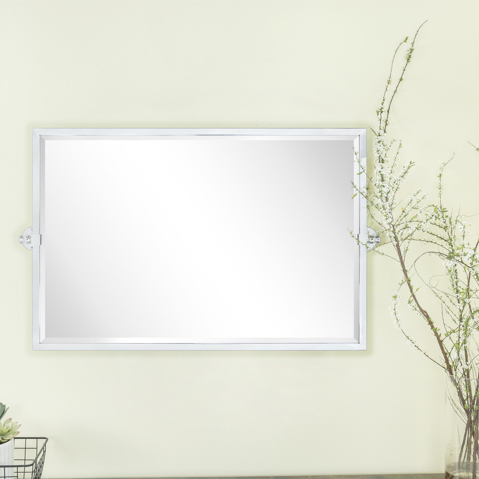 40" Pivot Accent Mirror, Chrome, 24" x 35"