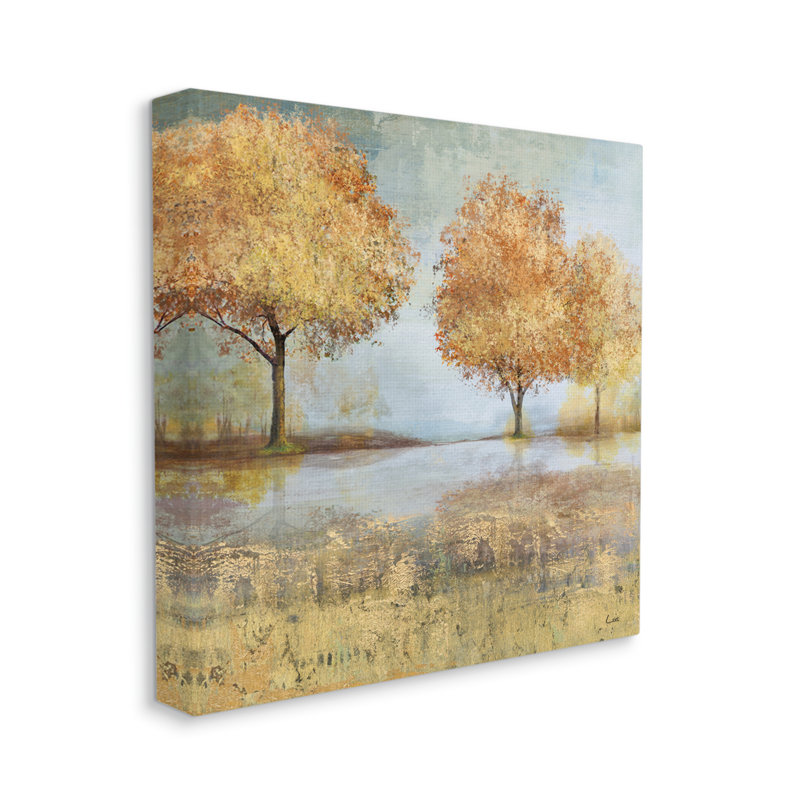 «Autumn Trees» par Lake Countryside Landscape par Carson Lyons - impression, Toile tendue, H 30 po x l 30 po x P 1,5 po