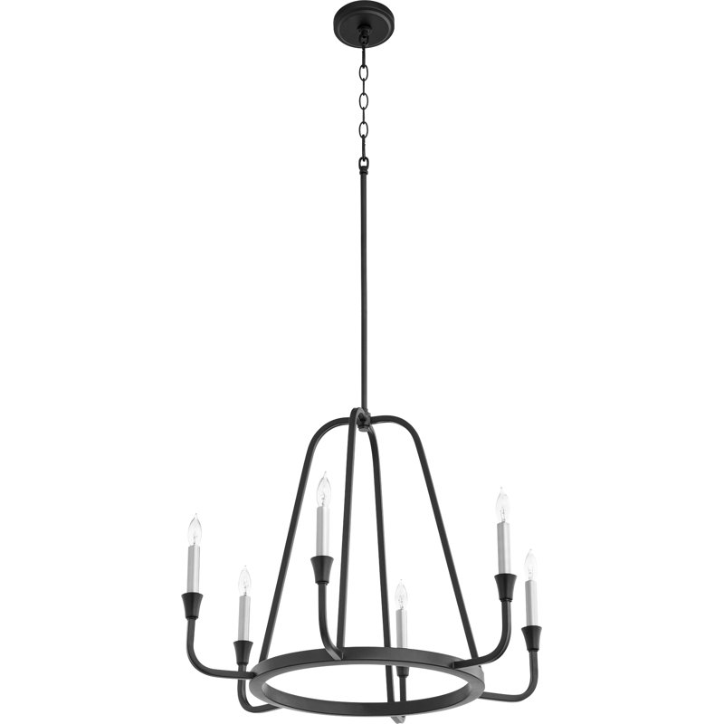 Lustre classique à 6 lumières de style bougie Analiegh, Noir